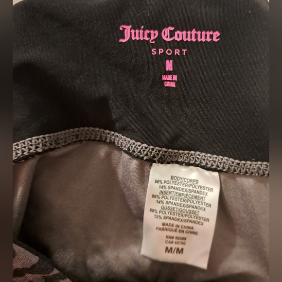 Juicy Couture Grey & Black Leopard Cheetah Yoga Gym Exercise Legging Pants SZ M - Picture 3 of 3
